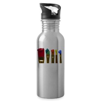 brush - Water bottle with straw - silver - Right