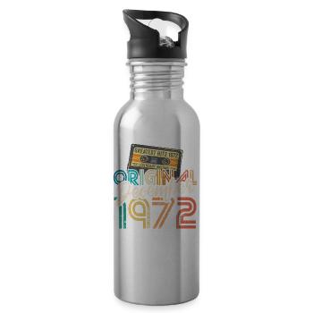Vintage Cassette Tape Dezember 1972 Geburtstag - Trinkflasche mit integriertem Trinkhalm - Lightsilver - Rechts