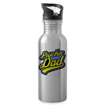 Psycho - Papa - Psycho - Dad - Water bottle with straw - silver - Right