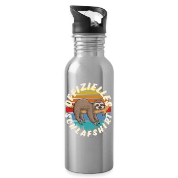 Faultier - Trinkflasche mit integriertem Trinkhalm - Lightsilver - Rechts