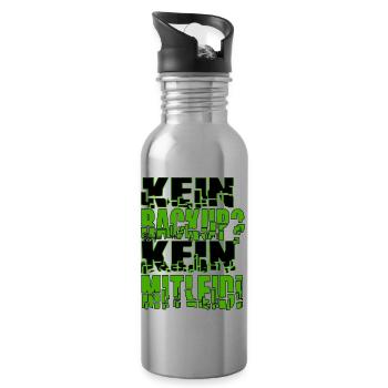 Kein Backup? Kein Mitleid! - Trinkflasche mit integriertem Trinkhalm - Lightsilver - Rechts