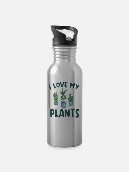 Ich Liebe Meine Pflanzen Gärtner Garten Pflanze - Trinkflasche mit integriertem Trinkhalm - Lightsilver