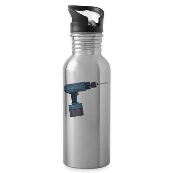 Je Peux Pas J'ai Bricolage Cool Cadeau Bricolage - Gourde avec paille intégrée - argent clair - Droite