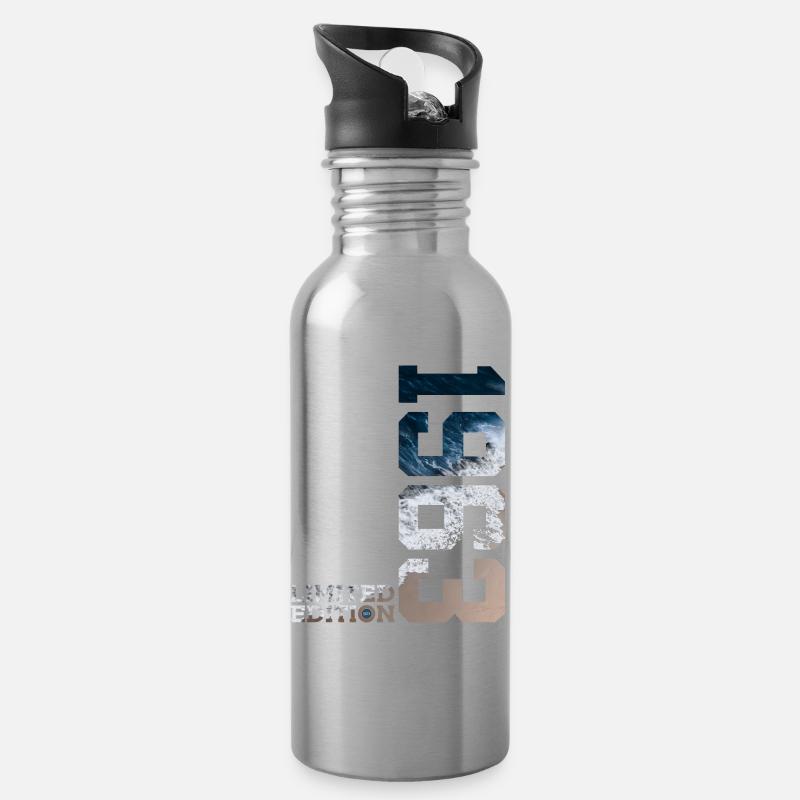 63. GEBURTSTAG LIMITED EDITION 1963 - Trinkflasche mit integriertem Trinkhalm - Lightsilver