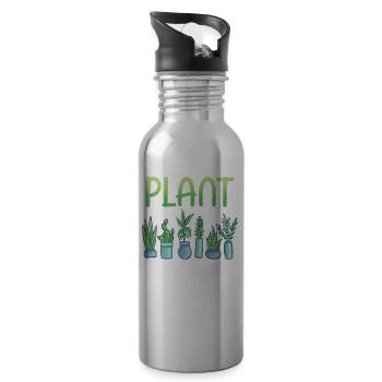 Pflanzen Flüsterer Garten Pflanze Gärtner - Trinkflasche mit integriertem Trinkhalm - Lightsilver - Rechts