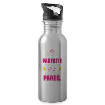 Je ne suis pas parfaite mais je suis chti - Gourde avec paille intégrée - argent clair - Droite