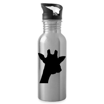 giraffe noir - Gourde avec paille intégrée - argent clair - Droite