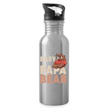 It Ain't Easy Being A Papa Bear - Trinkflasche mit integriertem Trinkhalm - Lightsilver - Rechts