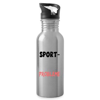 Ich bin Sport-Lehrer natürlich habe ich Probleme - Trinkflasche mit integriertem Trinkhalm - Lightsilver - Rechts