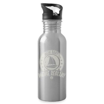 Segeln Segler Segelboot - Trinkflasche mit integriertem Trinkhalm - Lightsilver - Rechts