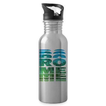 Rome Italy Colosseum City Skyline Home Love - Water bottle with straw - silver - Right
