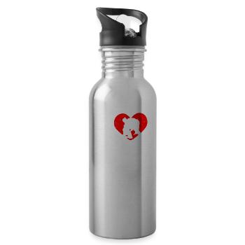 Ich Liebe Sambo Kampfkunst Kampfsport Training - Trinkflasche mit integriertem Trinkhalm - Lightsilver - Rechts