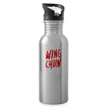 Wing Chun Papa Martial Arts Martial Arts Trainer - Water bottle with straw - silver - Right