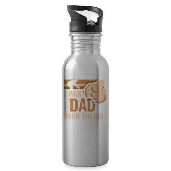 Ich Will Das Da Drüben Papa Vater Papi Vater Tag - Trinkflasche mit integriertem Trinkhalm - Lightsilver - Rechts