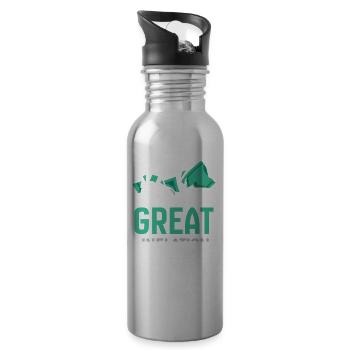 Die Große Inflation Stoppen Stagflation Humor - Trinkflasche mit integriertem Trinkhalm - Lightsilver - Rechts