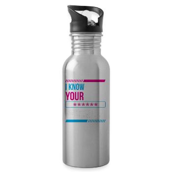 Ich Kenne Ihr Passwort Hacker Cybersecurity Hack - Trinkflasche mit integriertem Trinkhalm - Lightsilver - Rechts