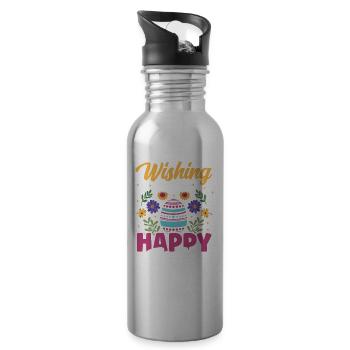 Wish everyone a Happy Easter Easter Easter Easter - Water bottle with straw - silver - Right