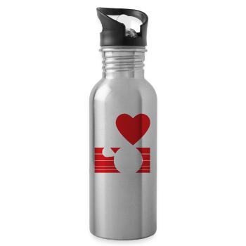 I love Geography Geography Profession Geography - Water bottle with straw - silver - Right