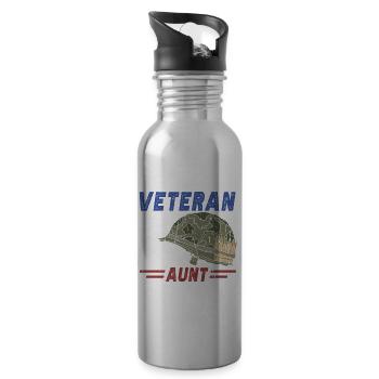 Mon vétéran préféré est ma tante militaire - Gourde avec paille intégrée - argent clair - Droite