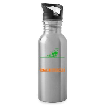 Ich Kann Nicht Ich Habe Pläne Im Hinterhof Rasen - Trinkflasche mit integriertem Trinkhalm - Lightsilver - Rechts