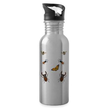 Entomologist Insects Entomology Team Profession - Water bottle with straw - silver - Right