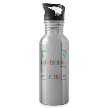 Bester Homeschool Papa Aller Zeiten Homeschooling - Trinkflasche mit integriertem Trinkhalm - Lightsilver - Rechts