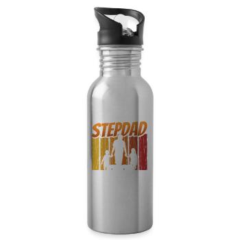Best Stepfather Ever Stepdad Stepdad - Water bottle with straw - silver - Right