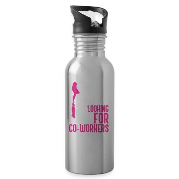 Single father looking for work colleague Dad - Water bottle with straw - silver - Right