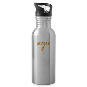 I am a writer author writer - Water bottle with straw - silver - Right