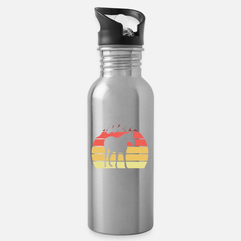 Mein Bester Freund Isst Heu Reiter Pferd Reiten - Trinkflasche mit integriertem Trinkhalm - Lightsilver