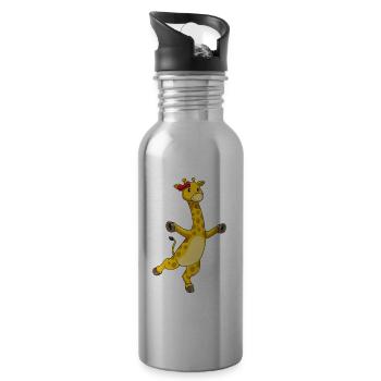 Giraffe Hair Bow - Water bottle with straw - silver - Right