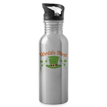 The Sexiest Leprechaun in the World Irish Ireland - Water bottle with straw - silver - Right