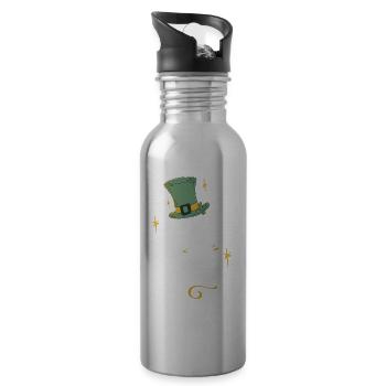Frottez-moi pour le bonheur Irlandais Gaélique Irlande - Gourde avec paille intégrée - argent clair - Droite