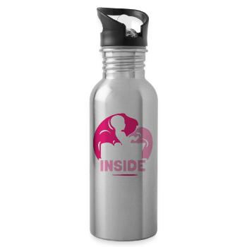 Baby Inside Pregnant Announcement Baby Inside - Water bottle with straw - silver - Right