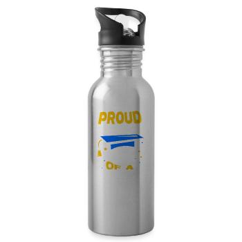 Stolzer Bruder Eines Absolventen Absolvent - Trinkflasche mit integriertem Trinkhalm - Lightsilver - Rechts