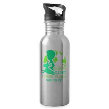 J’ai des projets avec mon animal de compagnie Désolé Hobby - Gourde avec paille intégrée - argent clair - Droite