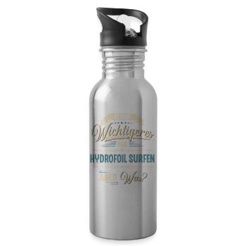 Hydrofoil Surfing Surf Surfer Hydrofoil Surfen - Trinkflasche mit integriertem Trinkhalm - Lightsilver - Rechts