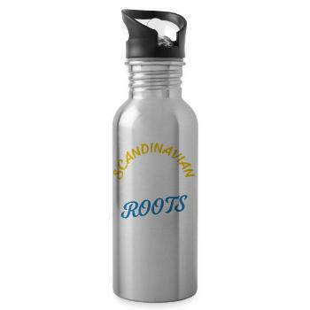 Scandinavian roots Swedish Scandinavia - Water bottle with straw - silver - Right
