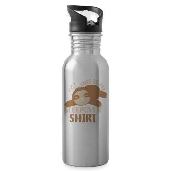 This is my Sleepover Shirt Party Stay - Water bottle with straw - silver - Right