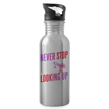 N’arrêtez jamais de regarder le télescope - Gourde avec paille intégrée - argent clair - Droite