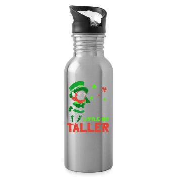 I Wish I Was A Little Bit Bigger - Water bottle with straw - silver - Right