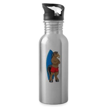 Surf Surf Surf Été - Gourde avec paille intégrée - argent clair - Droite