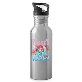 Niedliche Meerjungfrau Wellen Meer für alle - Trinkflasche mit integriertem Trinkhalm - Lightsilver - Rechts