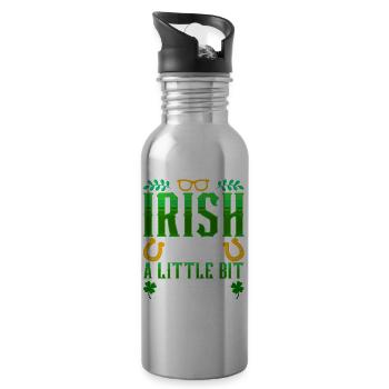 St Patricks Tag Irisch Ire Gälisch Irland - Trinkflasche mit integriertem Trinkhalm - Lightsilver - Rechts