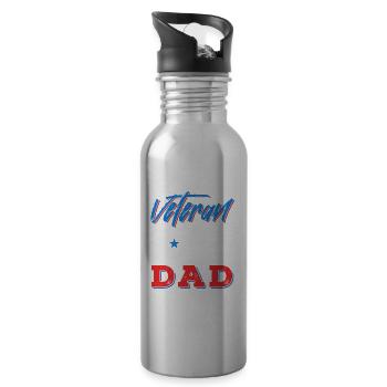 Nicht Nur Ein Veteran Er Ist Mein Vater Mädchen - Trinkflasche mit integriertem Trinkhalm - Lightsilver - Rechts
