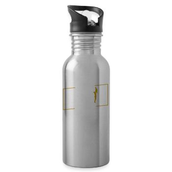 Bester Stiefvater Aller Zeiten Stiefpapa Stepdad - Trinkflasche mit integriertem Trinkhalm - Lightsilver - Rechts
