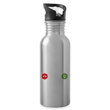 La plongée m'appelle cadeau humour plongeur - Gourde avec paille intégrée - argent clair - Droite
