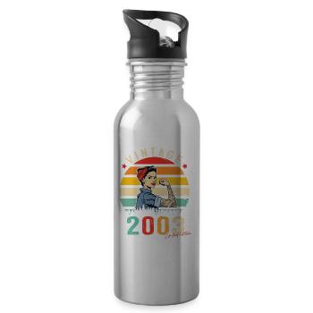 2003 Vintage Édition limitée Cadeau Femmes - Gourde avec paille intégrée - argent clair - Droite