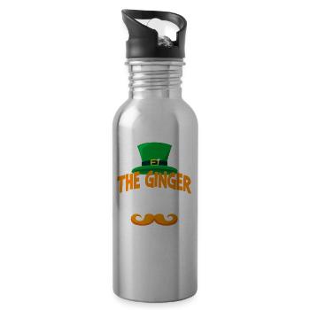 L’homme à la barbe de gingembre Irlandais Irlandais Irlande - Gourde avec paille intégrée - argent clair - Droite