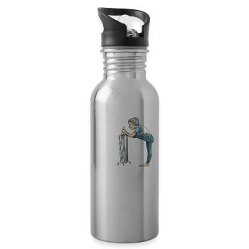 Fit im Alter für die Oma und Großmutter - Trinkflasche mit integriertem Trinkhalm - Lightsilver - Rechts